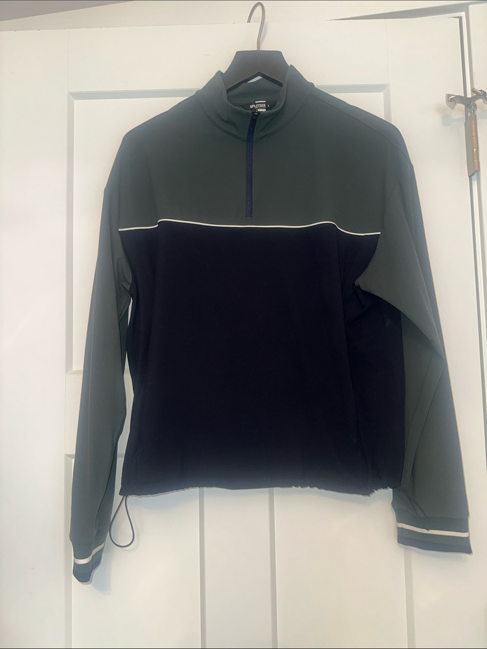SPLITS59 Quarter-Zip Colorblock Pullover - Olive & NAVY